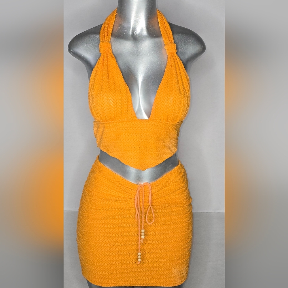 SHEIN Orange swim cover up set